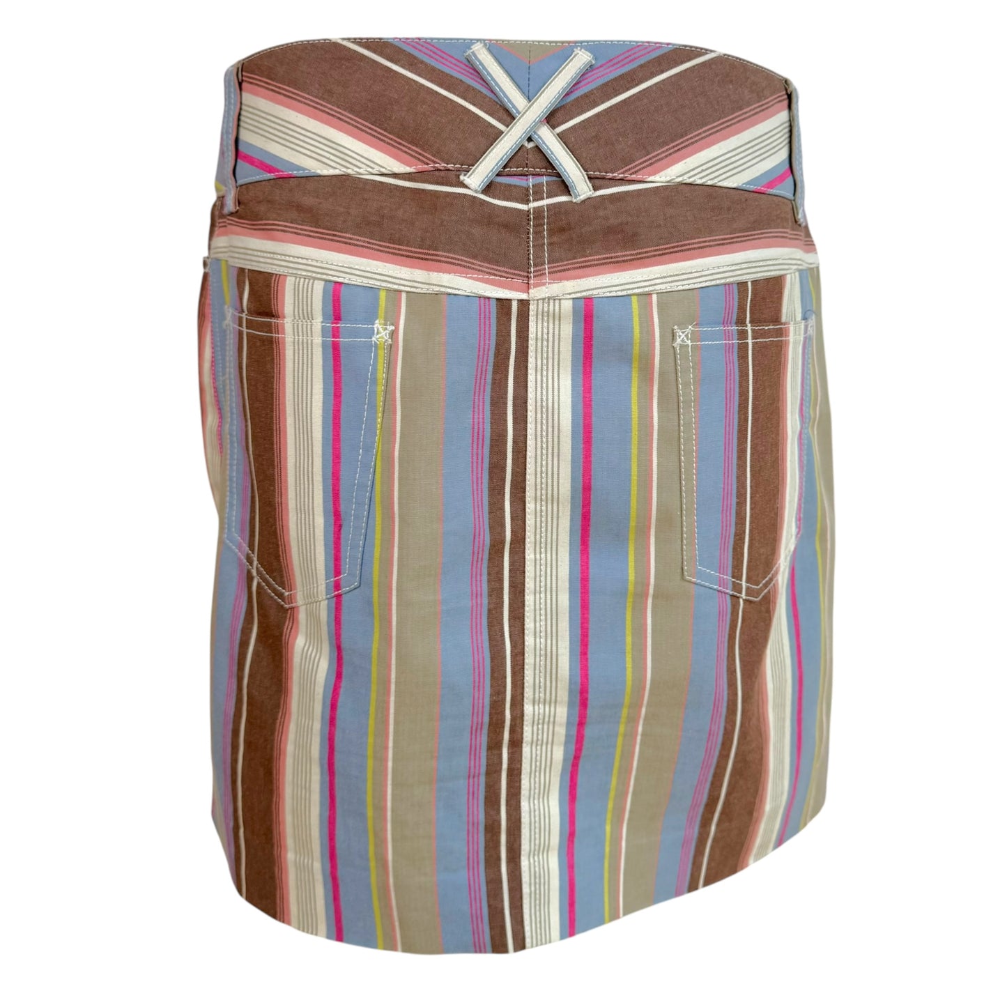 Dolce & Gabbana Pastel Multicolor Striped Mini Skirt