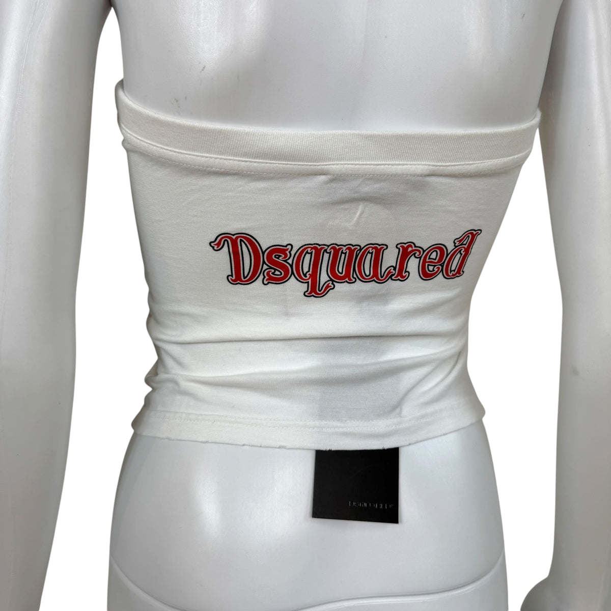 Dsquared2 Red & White Hikin' Heidi Cropped Tube Top NEW
