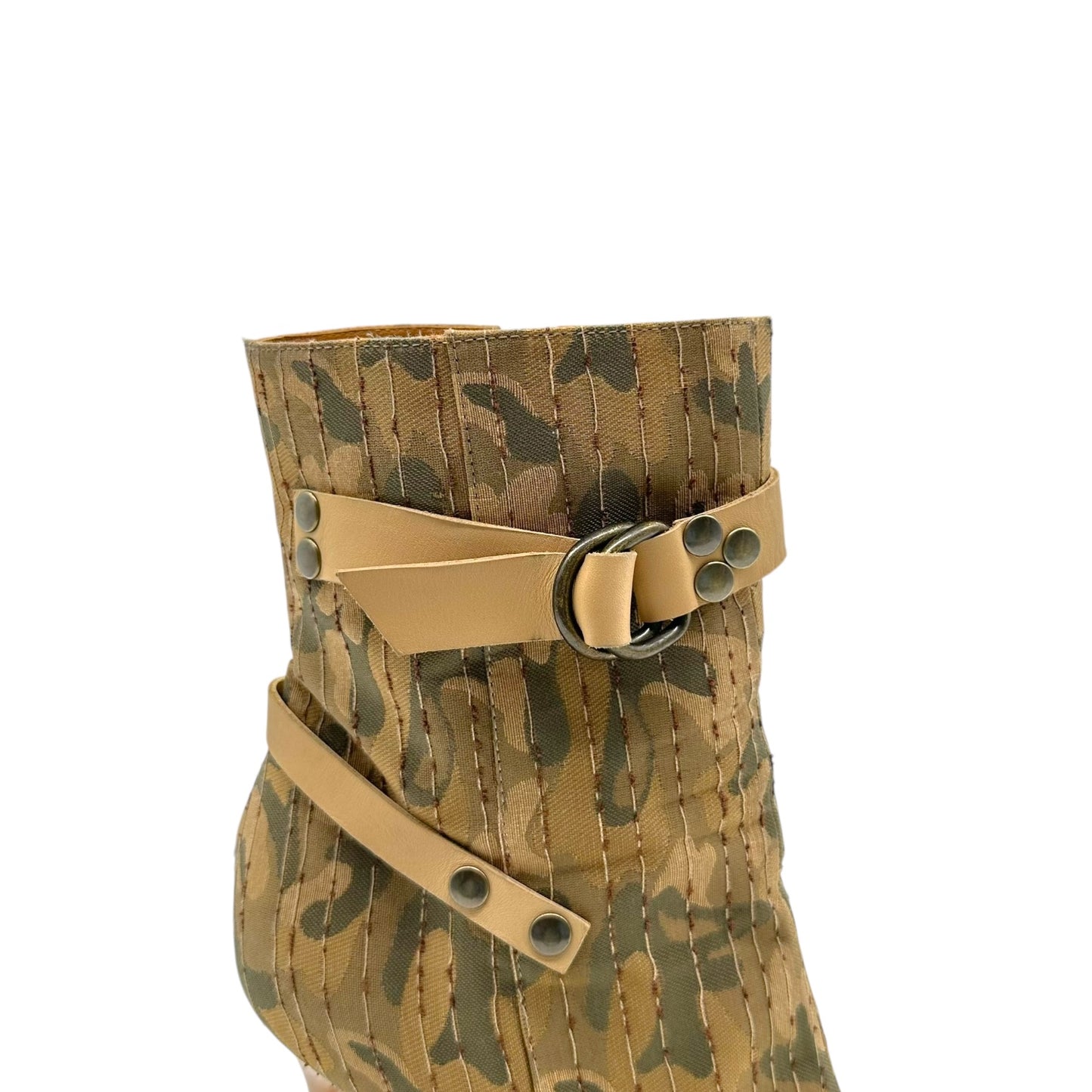 Casadei Camo Print Pointed Toe Heeled Boots