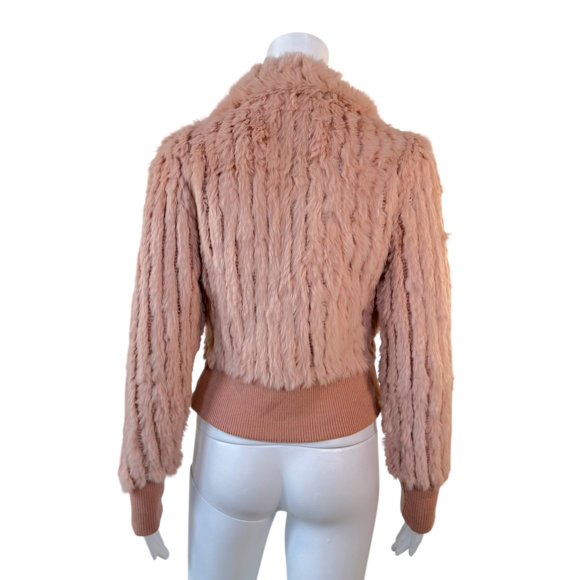 Morgan de Toi Pink Rabbit Fur Track Jacket - Outfit Repeater