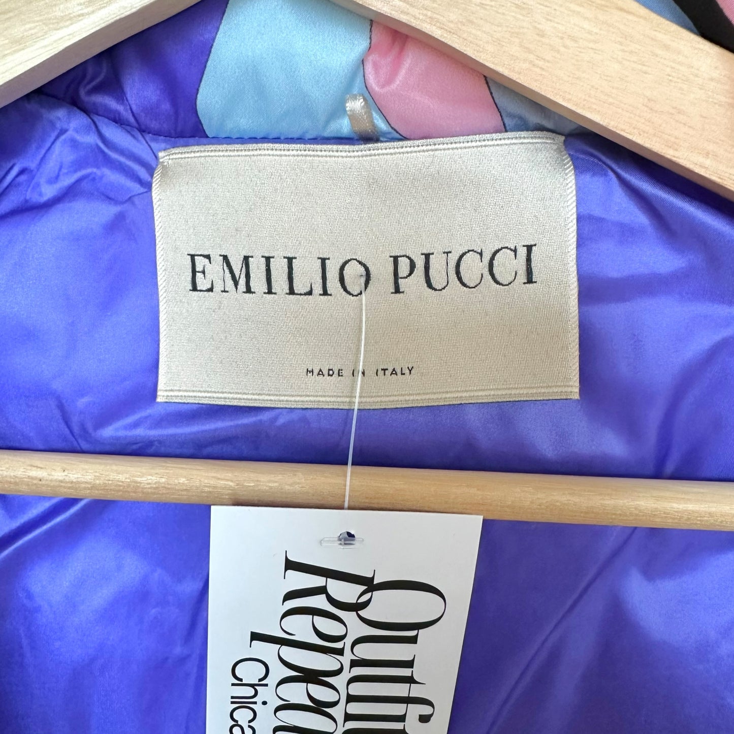 Emilio Pucci Down-Fill Vest Multicolor Printed High Collar