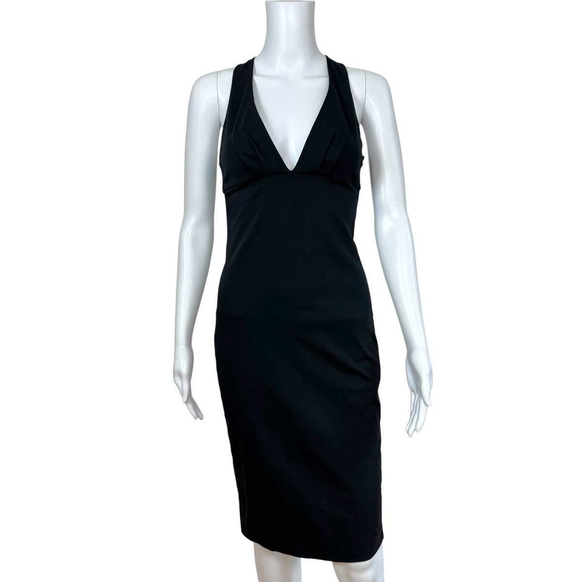 Gucci F/W 2005 Black Cross-Back Black Midi Dress NEW