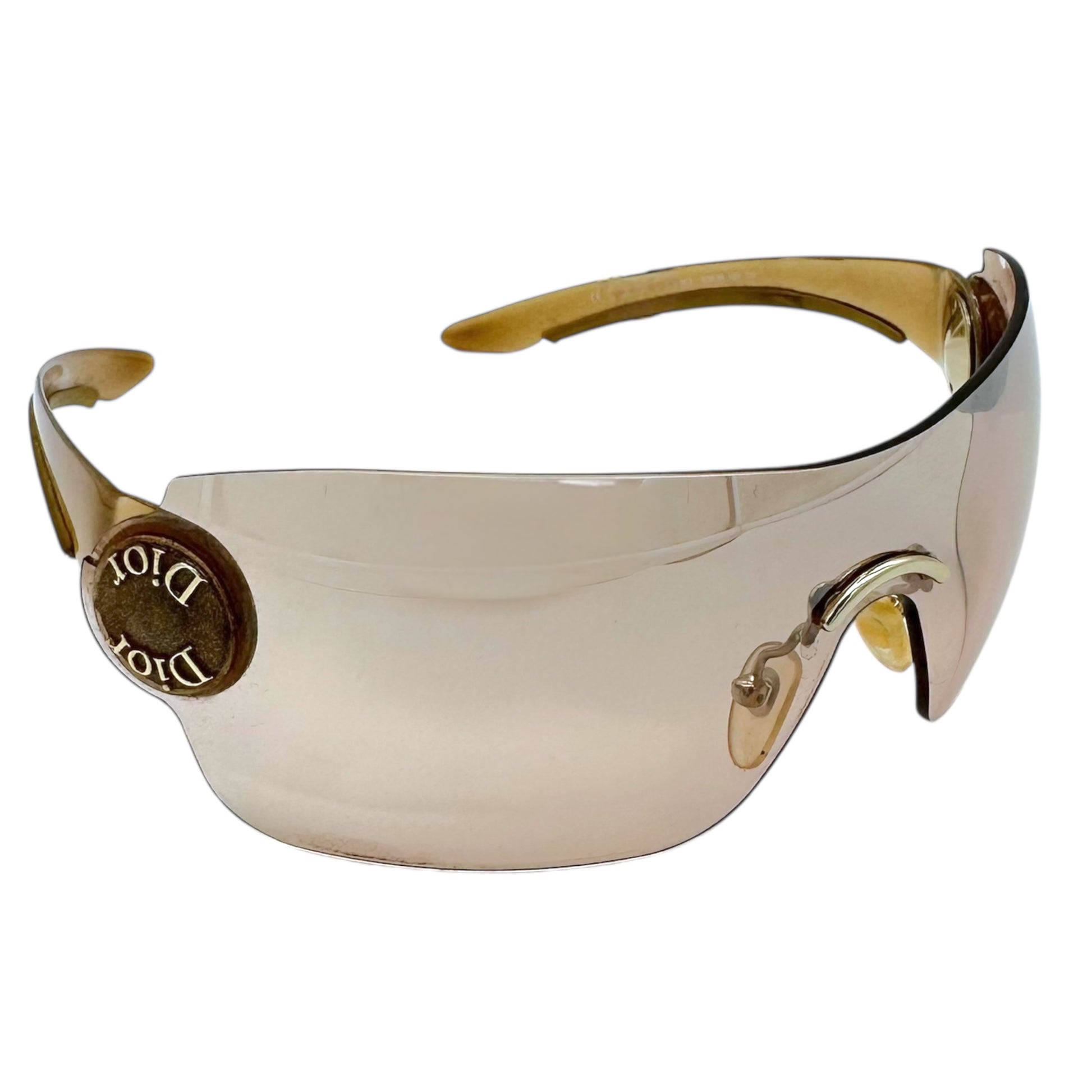 Christian Dior Schlak2 Beige Rare Folding Shield Sunglasses - Outfit Repeater