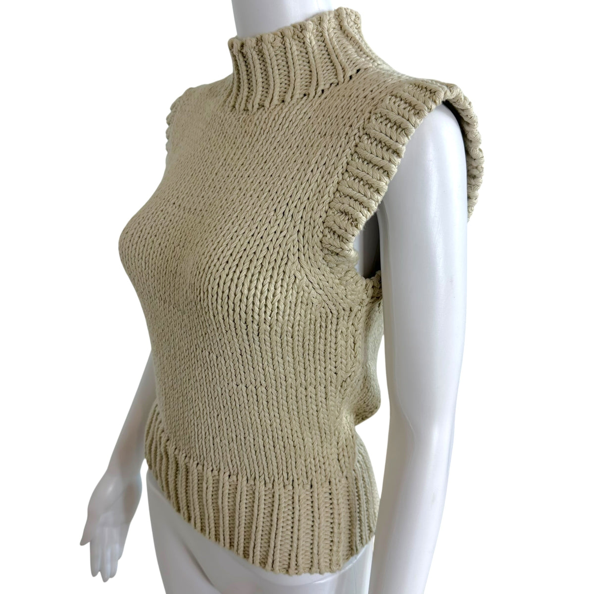 Bottega Veneta Beige Knit Sleeveless Sweater Vest