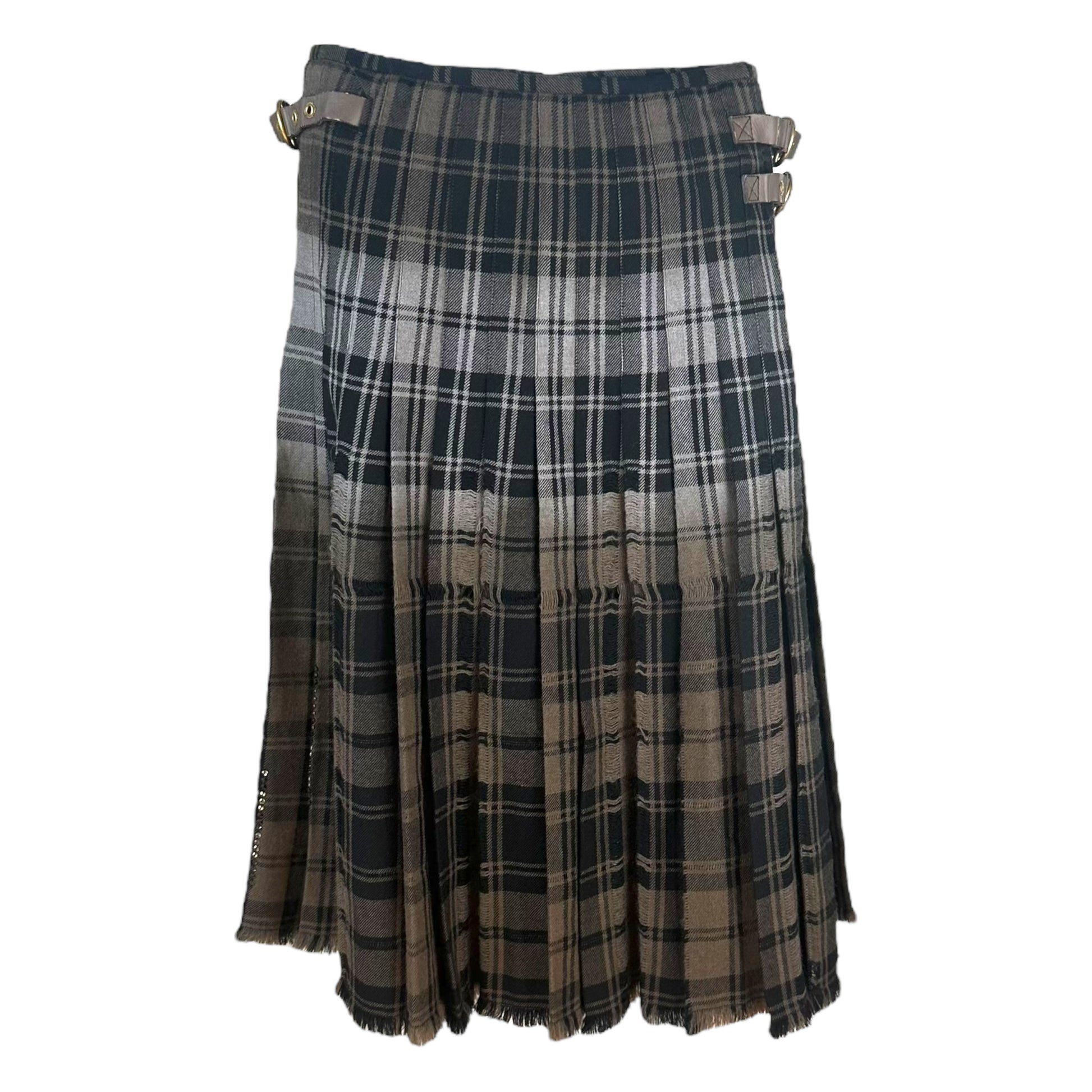 Bottega Veneta Rhinestone Embellished Plaid Pleated Midi Skirt - Outfit Repeater