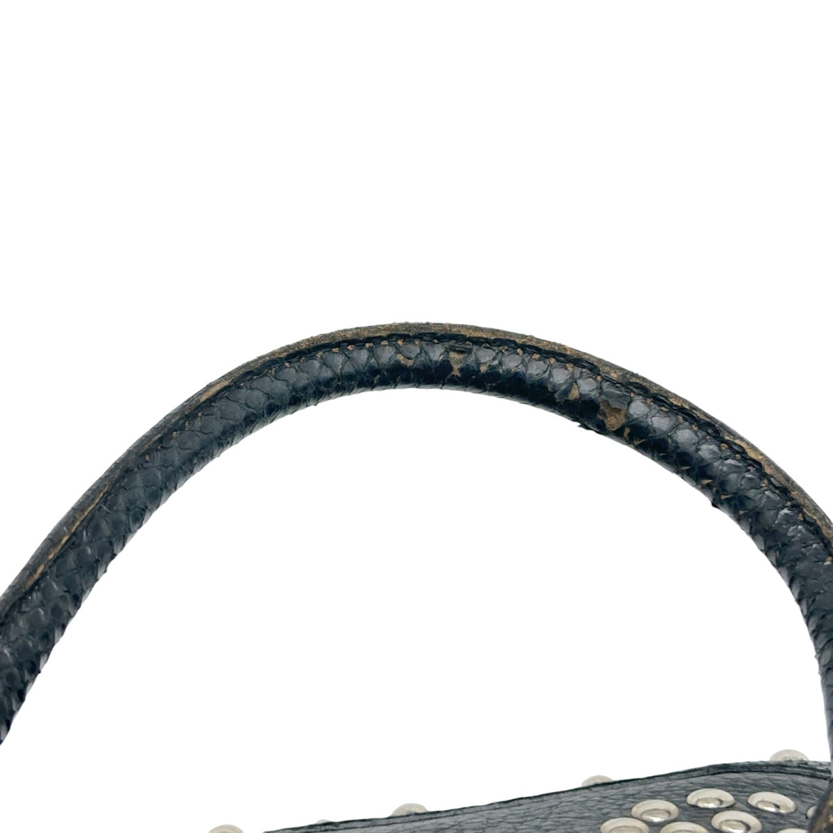 Dolce & Gabbana Black Leather Python Studded Handbag