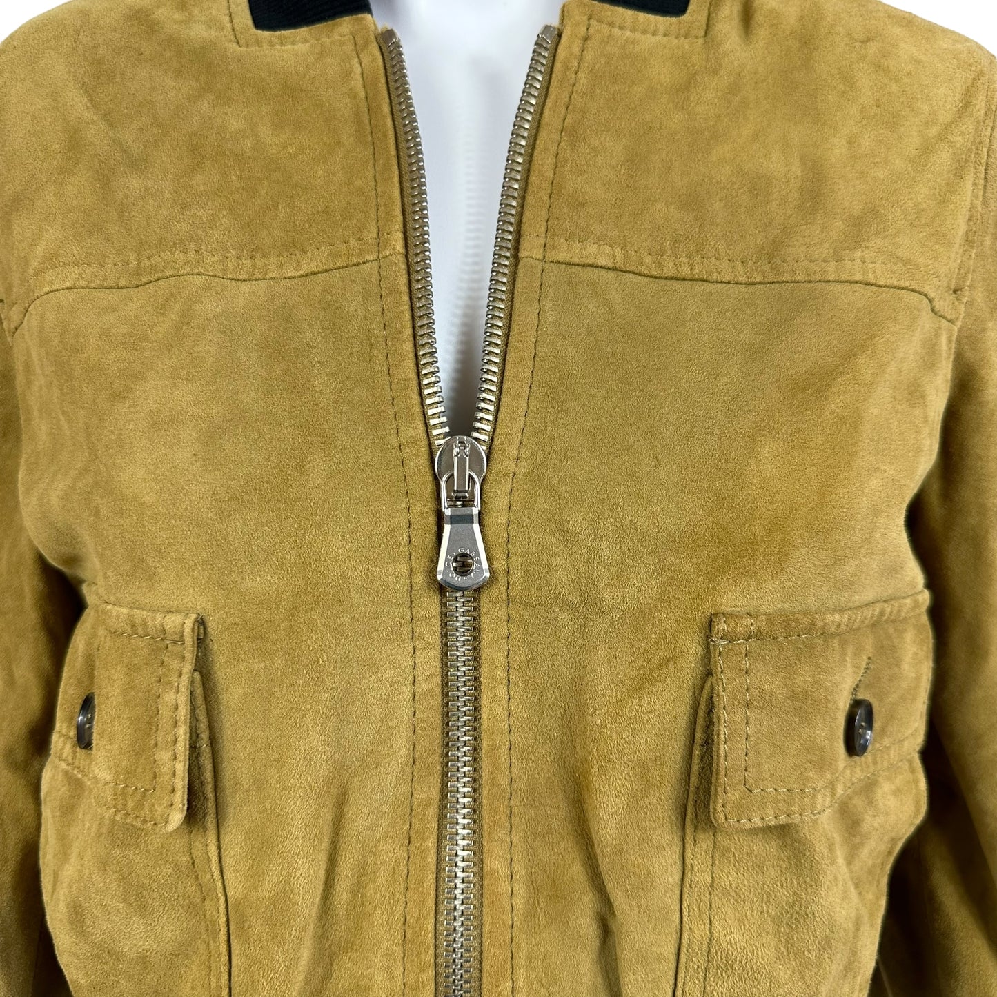 D&G Dolce & Gabbana Tan Suede Bomber Jacket