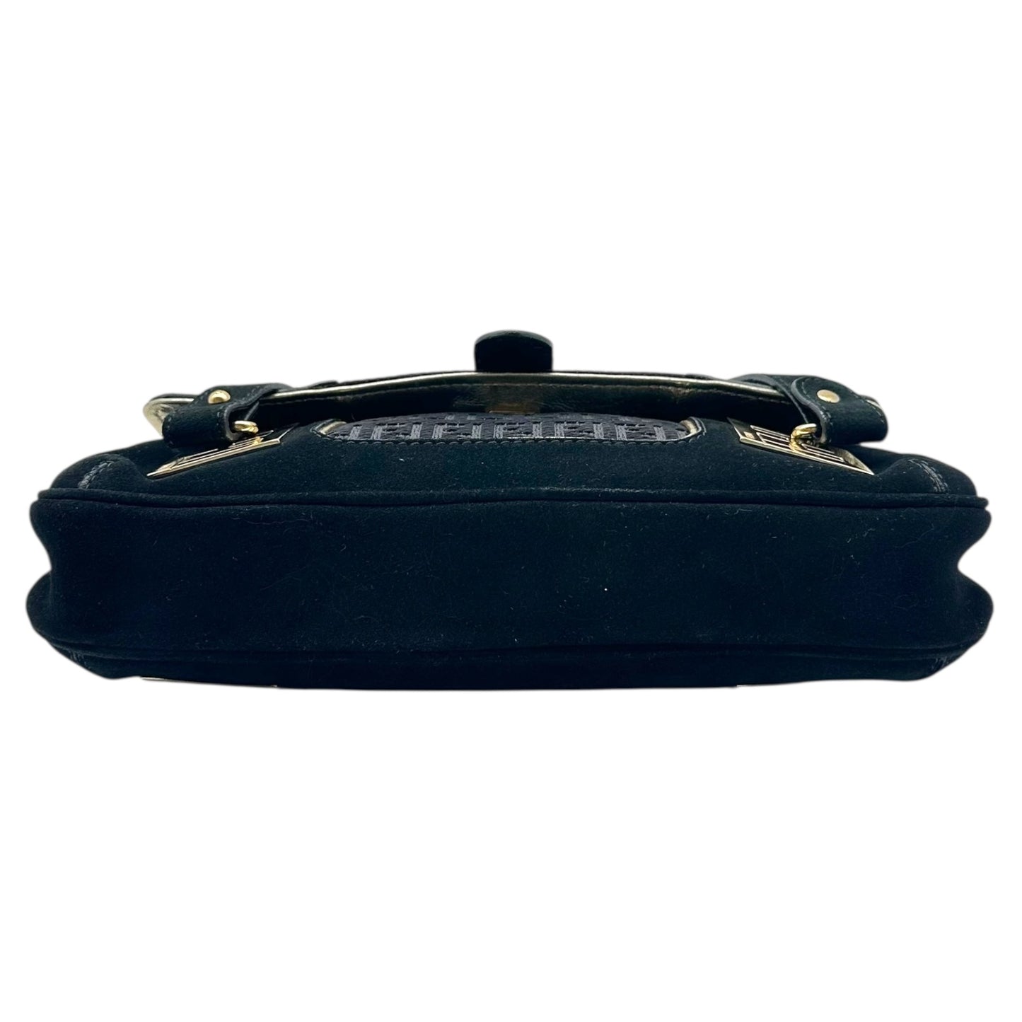 Fendi Black Velvet Zucchino Monogram East West Bag