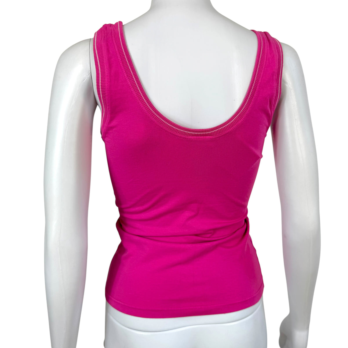 D&G Dolce & Gabbana Pink White Logo Tank Top