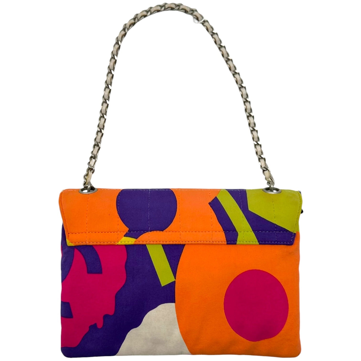 Chanel Floral Canvas Pochette Bag Multicolor Early 2000s