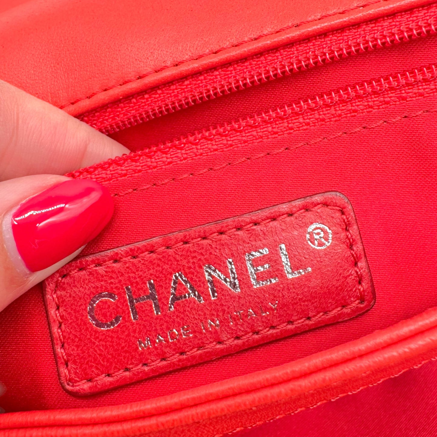 Chanel Red Python Wild Stitch Large Flap Bag