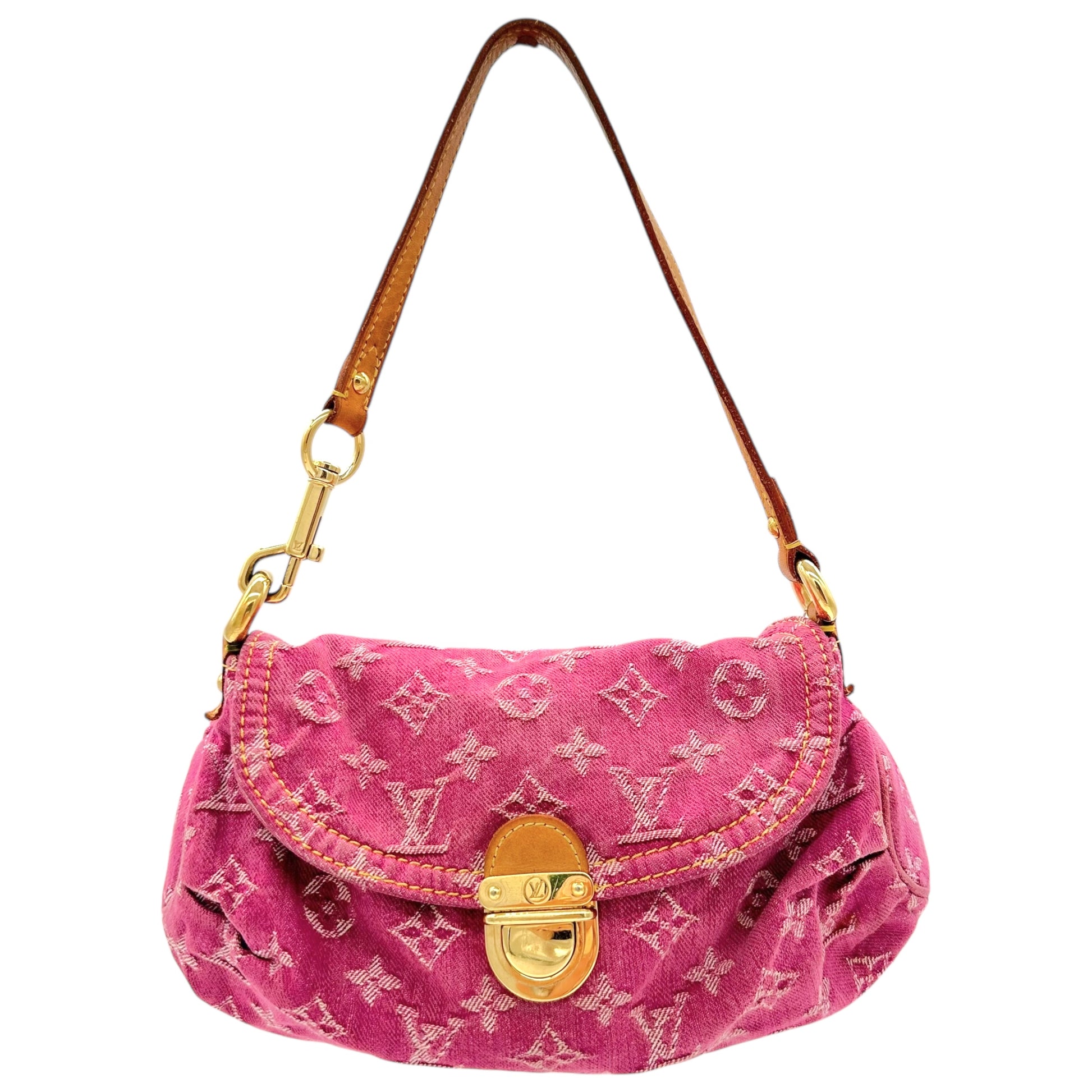 Louis Vuitton Pink Denim Monogram Mini Pleaty Bag - Outfit Repeater
