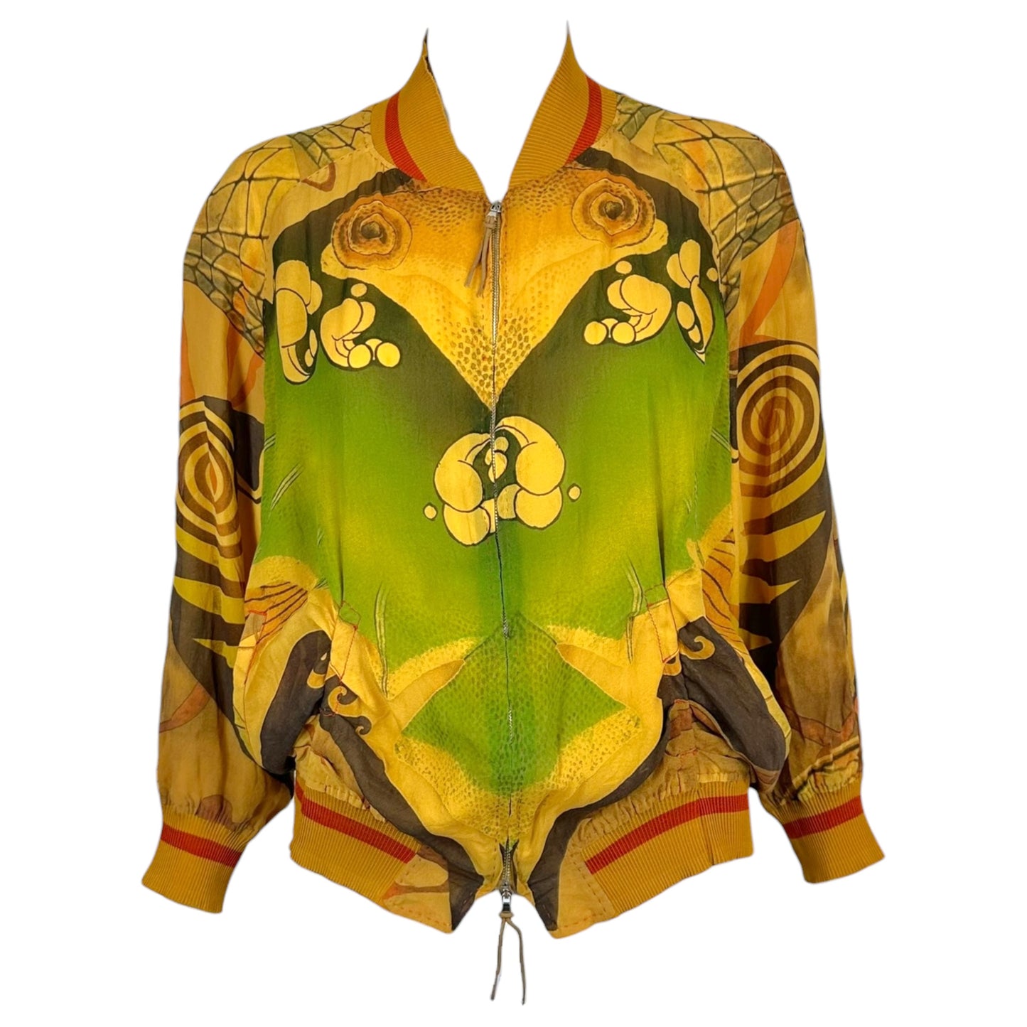 Jean Paul Gaultier Salvatore Dali Printed Silk Bomber Jacket