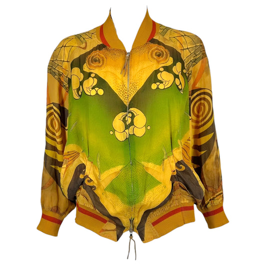 Jean Paul Gaultier Salvatore Dali Printed Silk Bomber Jacket