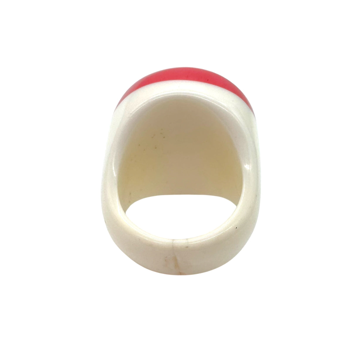 Chanel Multicolor Striped Logo Plastic Bubble Ring