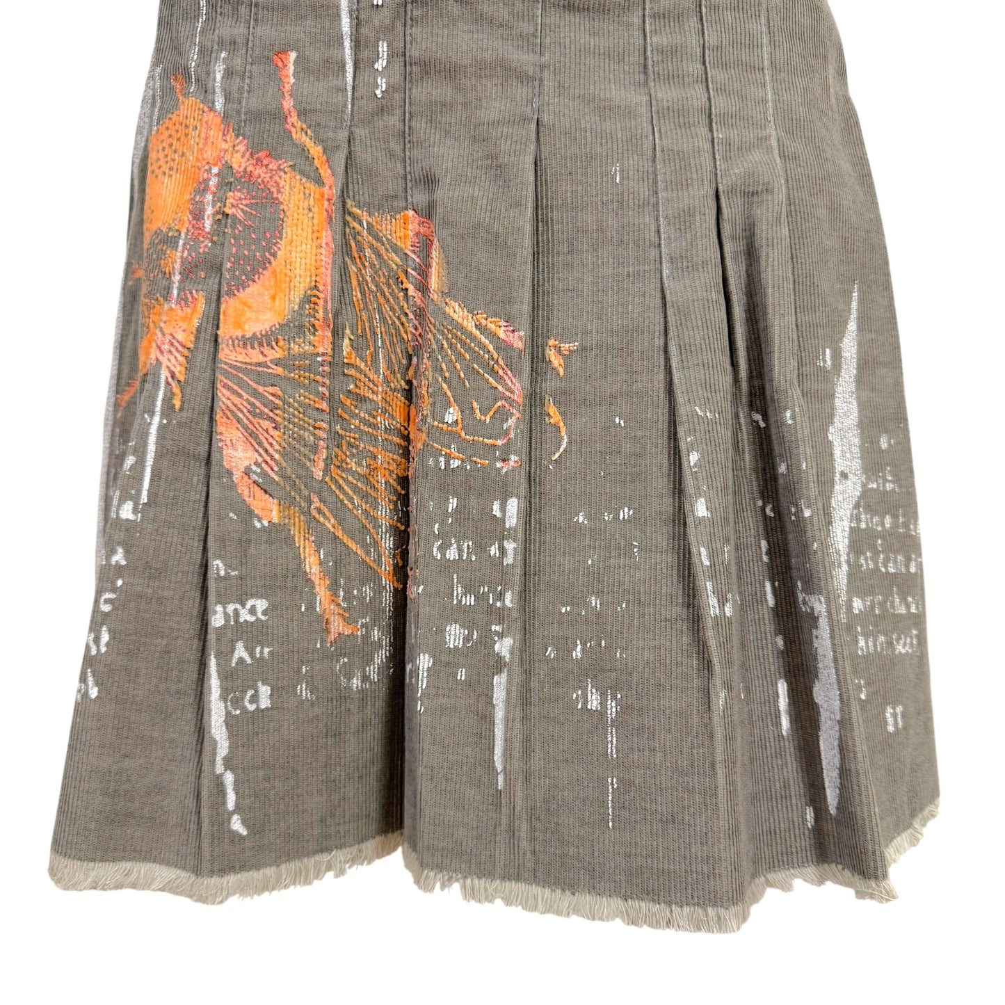 Just Cavalli Roberto Cavalli Gray Corduroy Printed Mini Skirt - Outfit Repeater