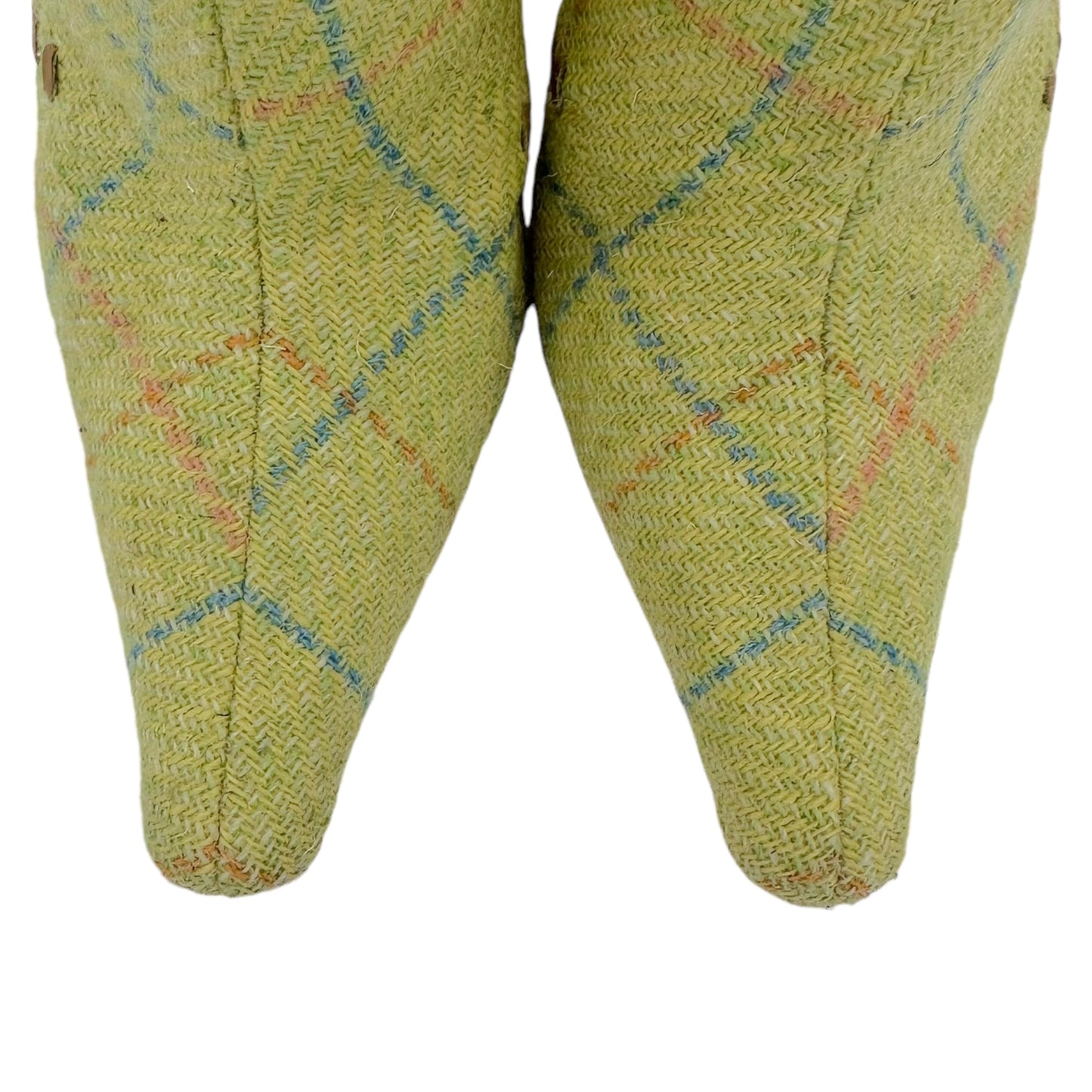 Jimmy Choo Green Plaid Wool Heeled Boots - Outfit Repeater