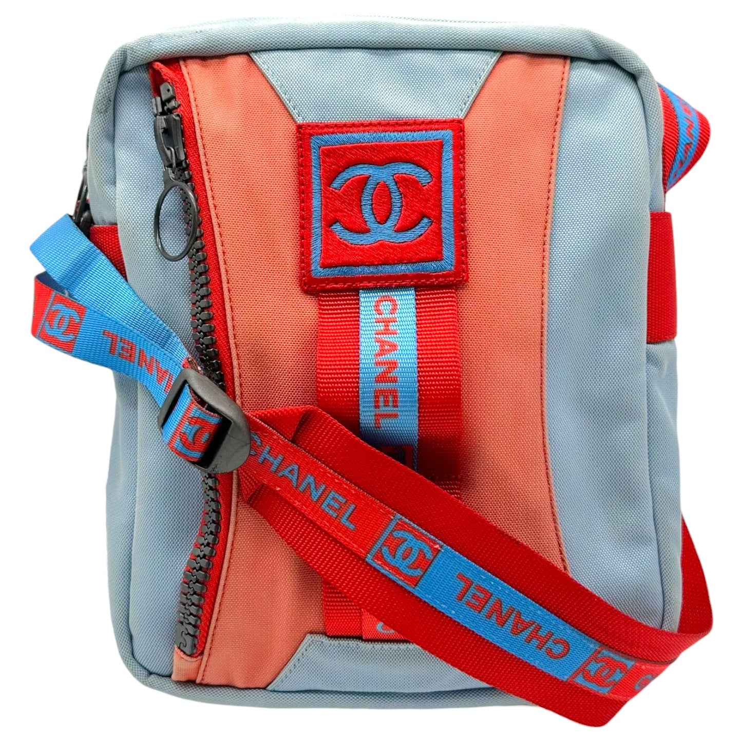Chanel Sport Turquoise & Orange Crossbody Satchel Bag 2002-03