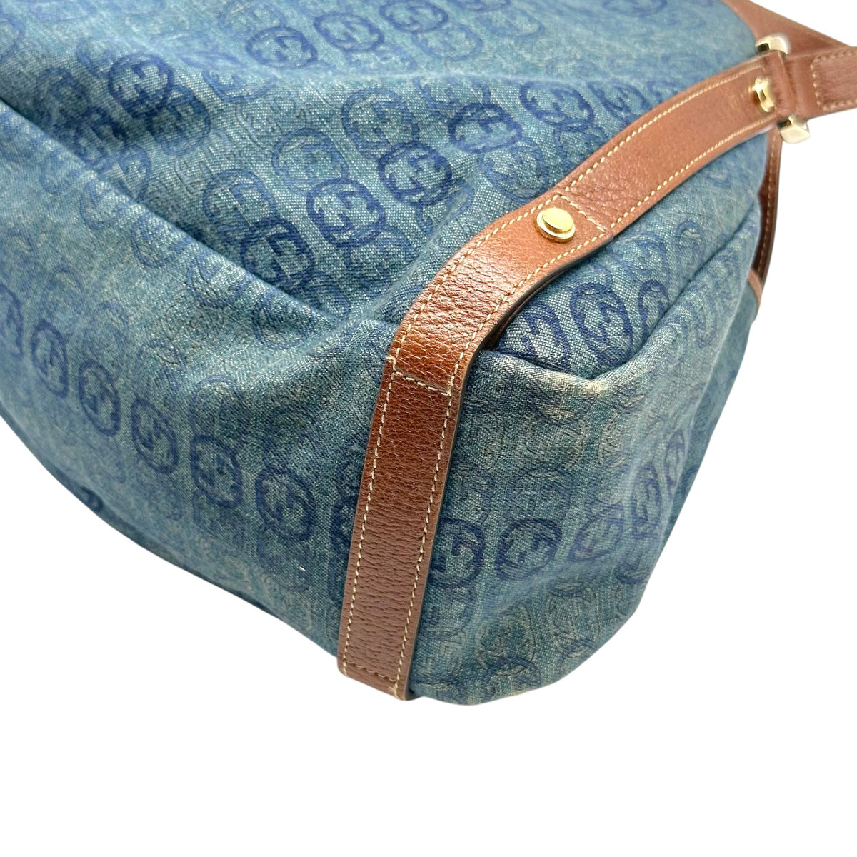 Gucci Denim Monogram Medium Hobo Bag