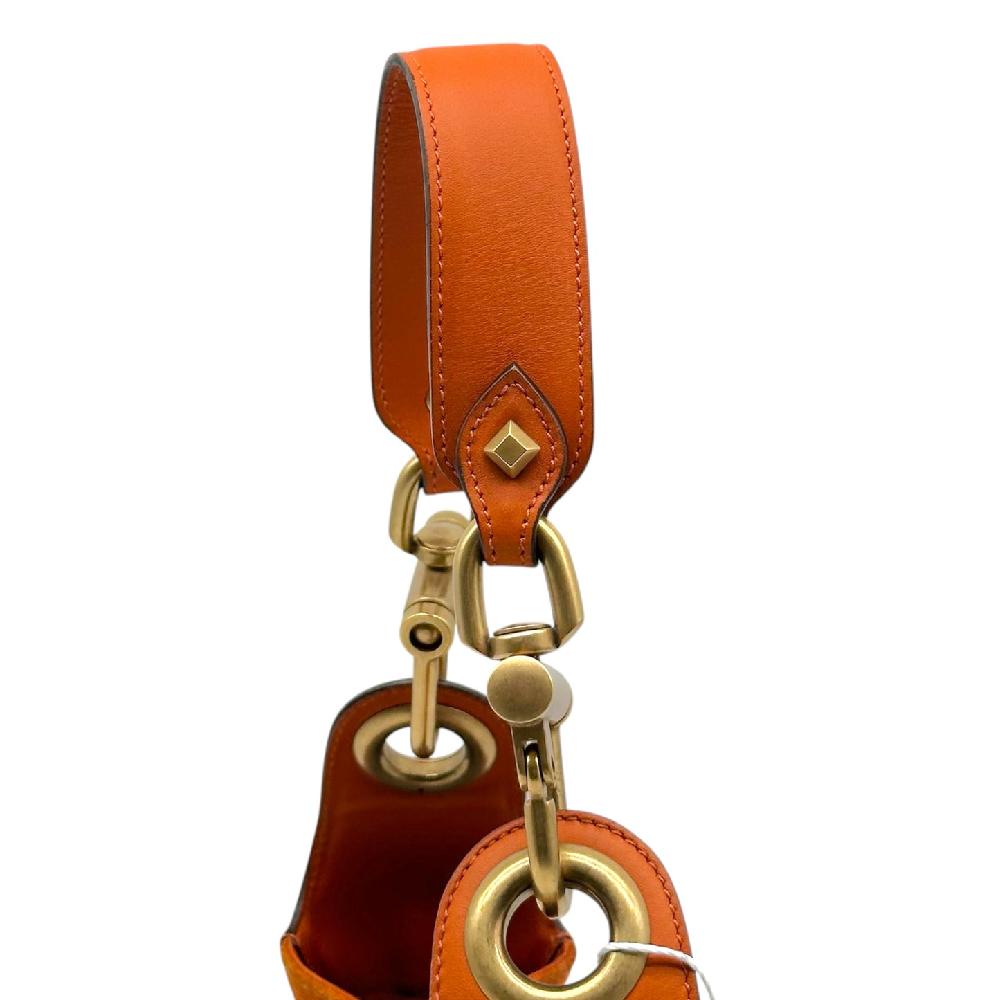 Gucci Small Piston Lock Shoulder Bag Burnt Orange Suede