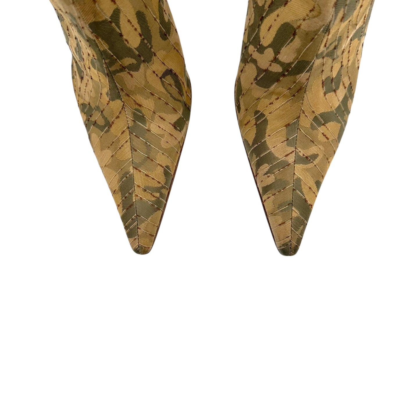 Casadei Camo Print Pointed Toe Heeled Boots