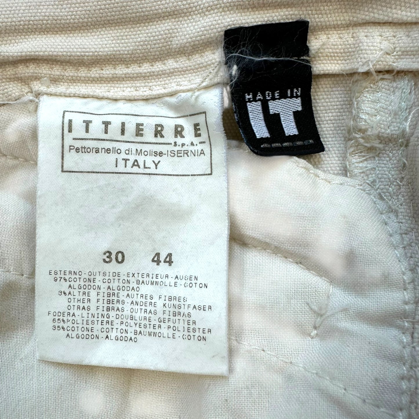 Versace Ivory Low Rise Lace Up Side Pants