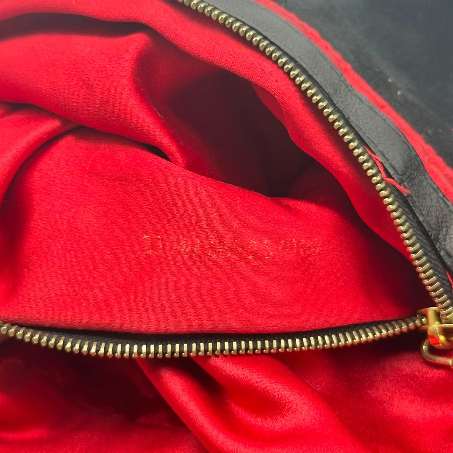 Fendi Black Suede Baguette Bag With Red Glitter Buckle