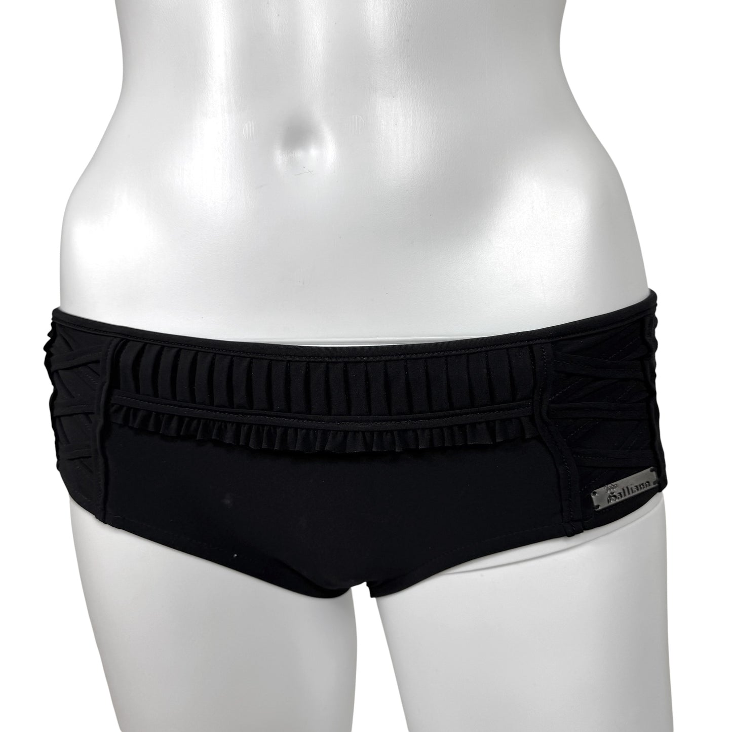 John Galliano Black Lace Up Halter Bikini Set