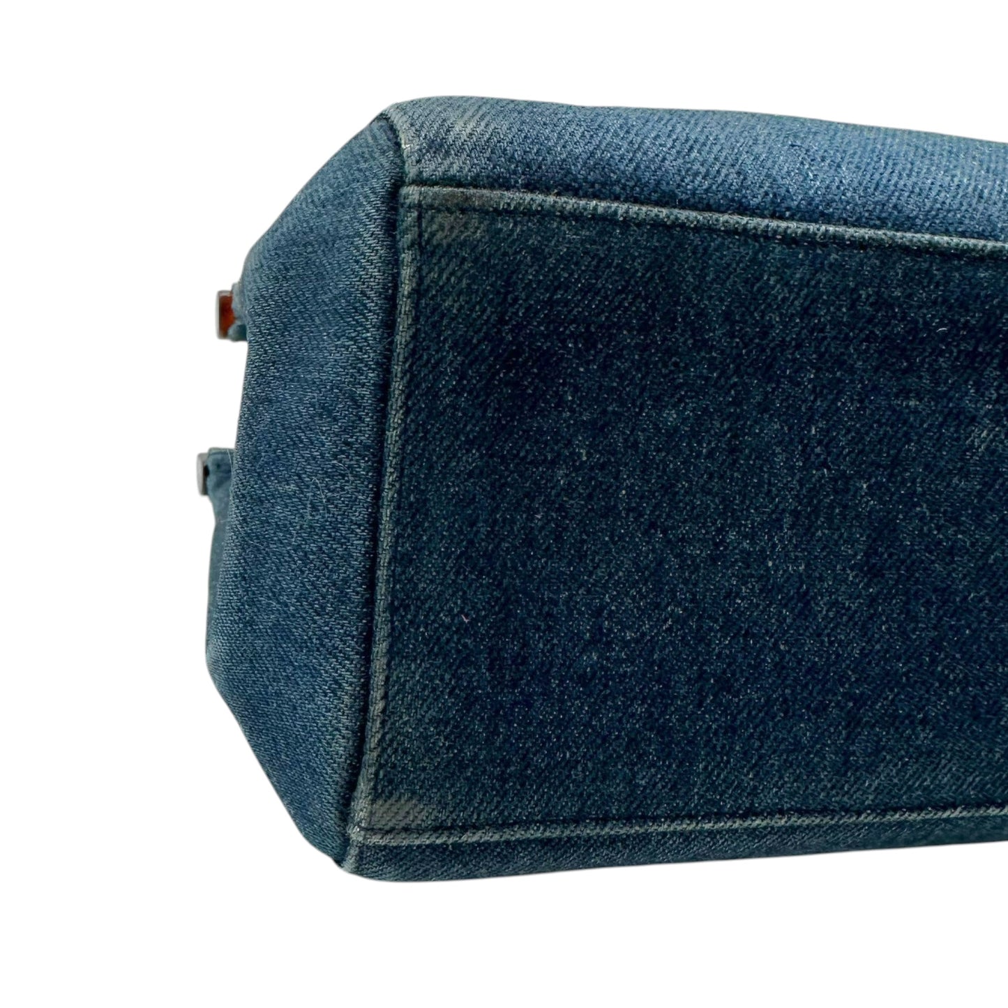 Chanel Blue Denim Tortoise Frame Handbag 1990s Vintage
