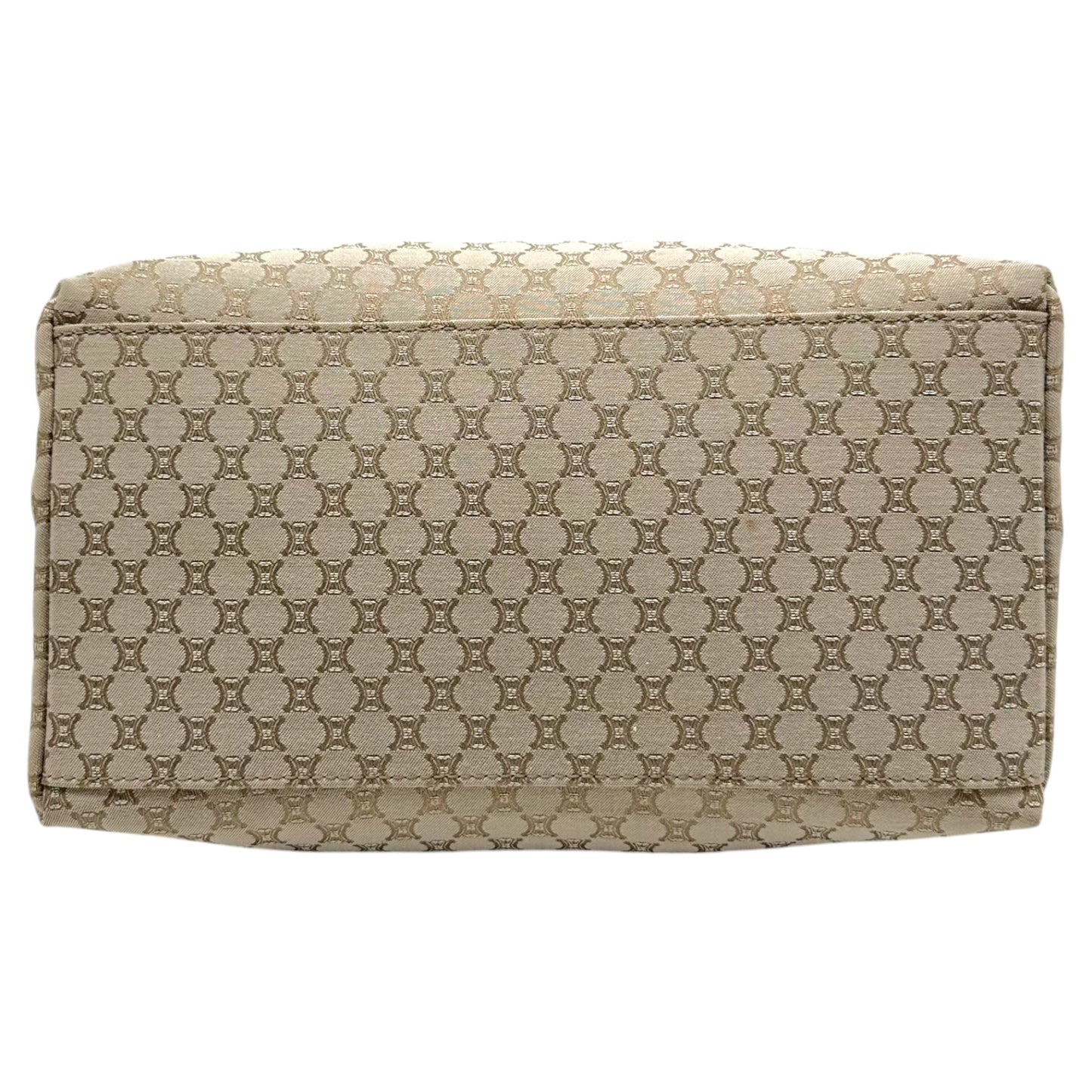 Celine Kisslock Shoulder Bag Metallic Pink Leather Tan