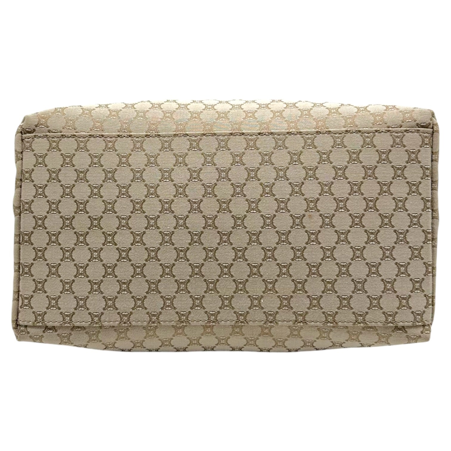 Celine Kisslock Shoulder Bag Metallic Pink Leather Tan