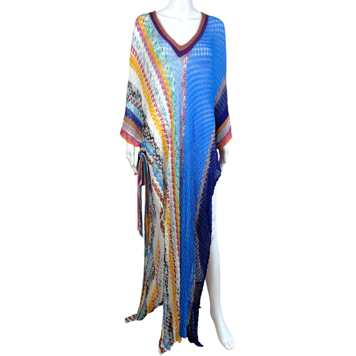 Missoni Mare Multicolor Chevron Knit Maxi Cover-Up Dress