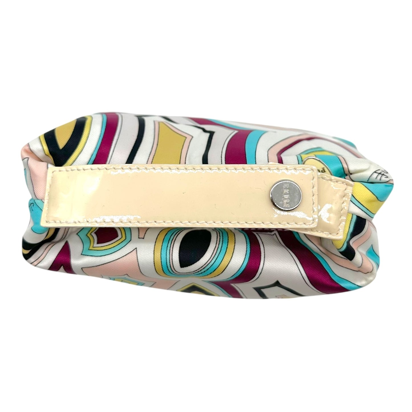 Emilio Pucci Silk Mini Pochette Bag White Multicolor Print