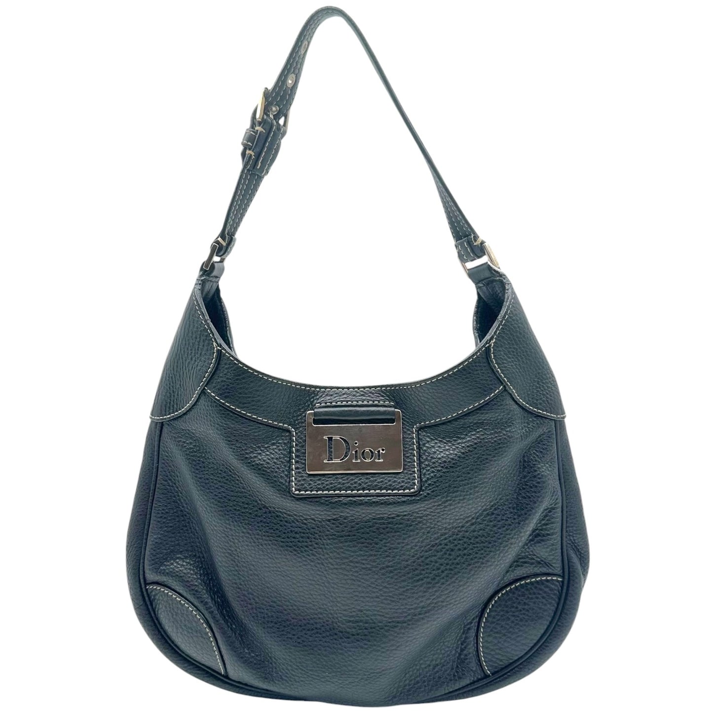 Dior Street Chic Black Leather Shoulder Bag