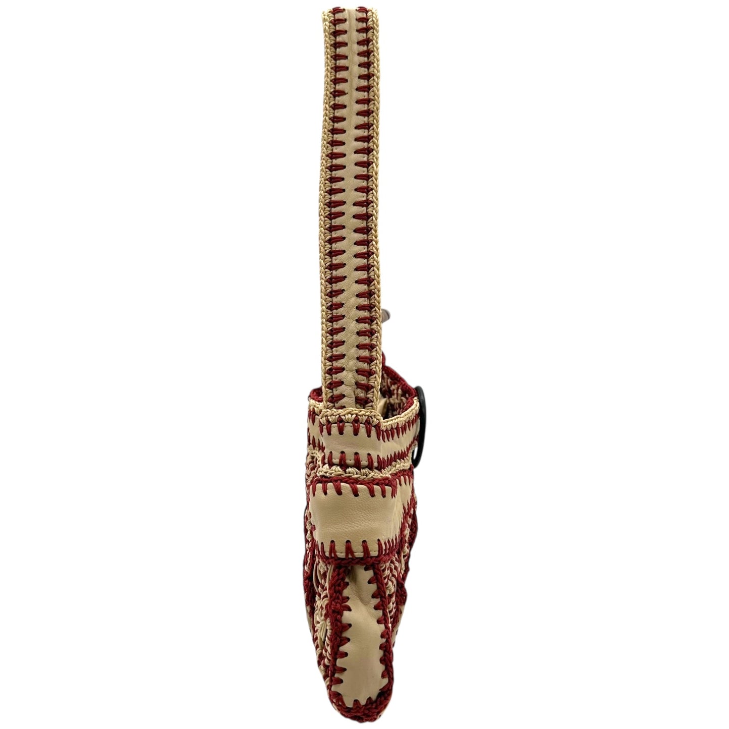 Jamin Puech Red & Ivory Crochet Mini Shoulder Bag