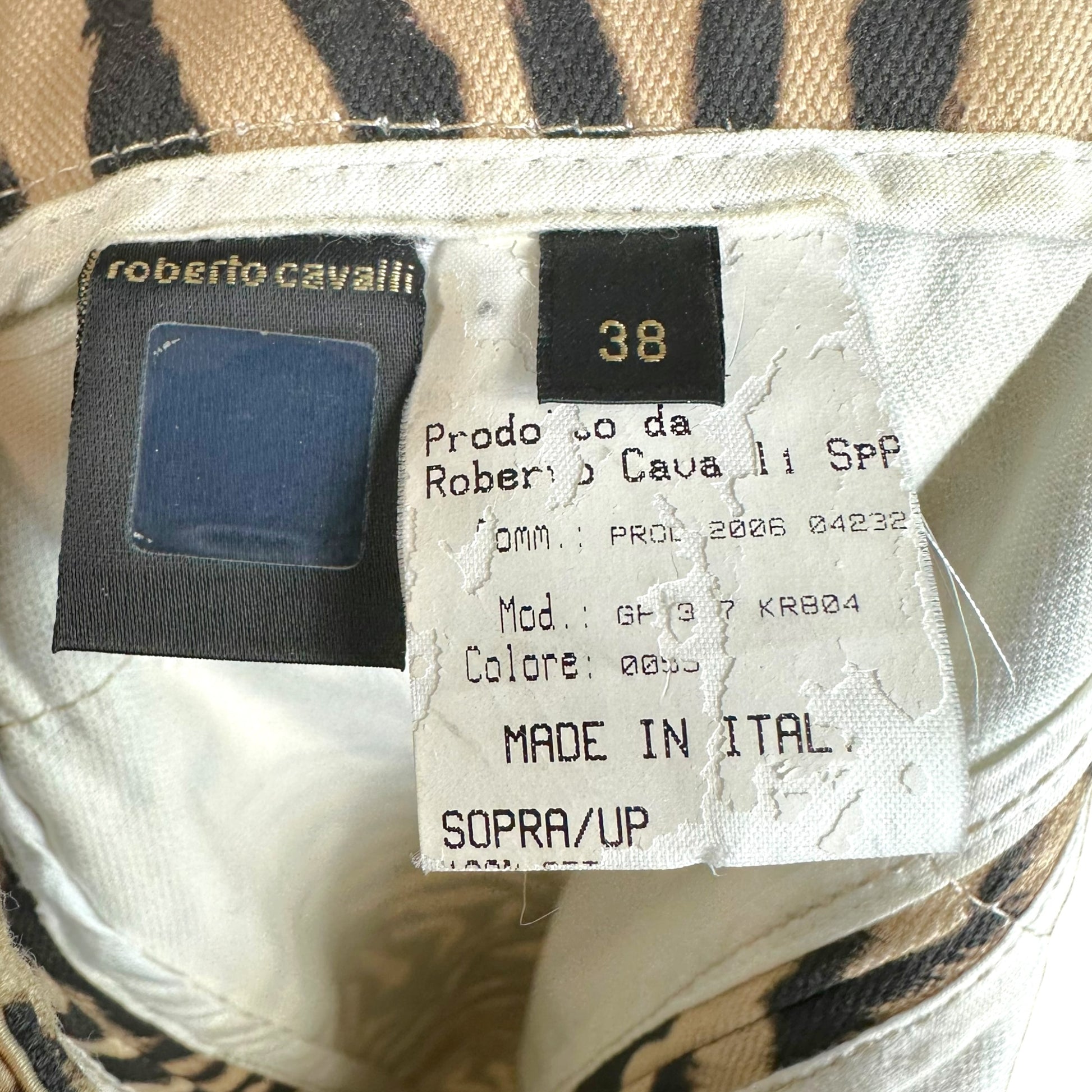 Roberto Cavalli Denim Midi Skirt Brown Zebra Print