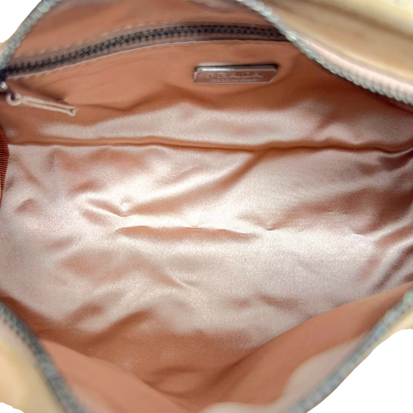 Prada Light Pink Silk & Suede Mini Bowler Handbag