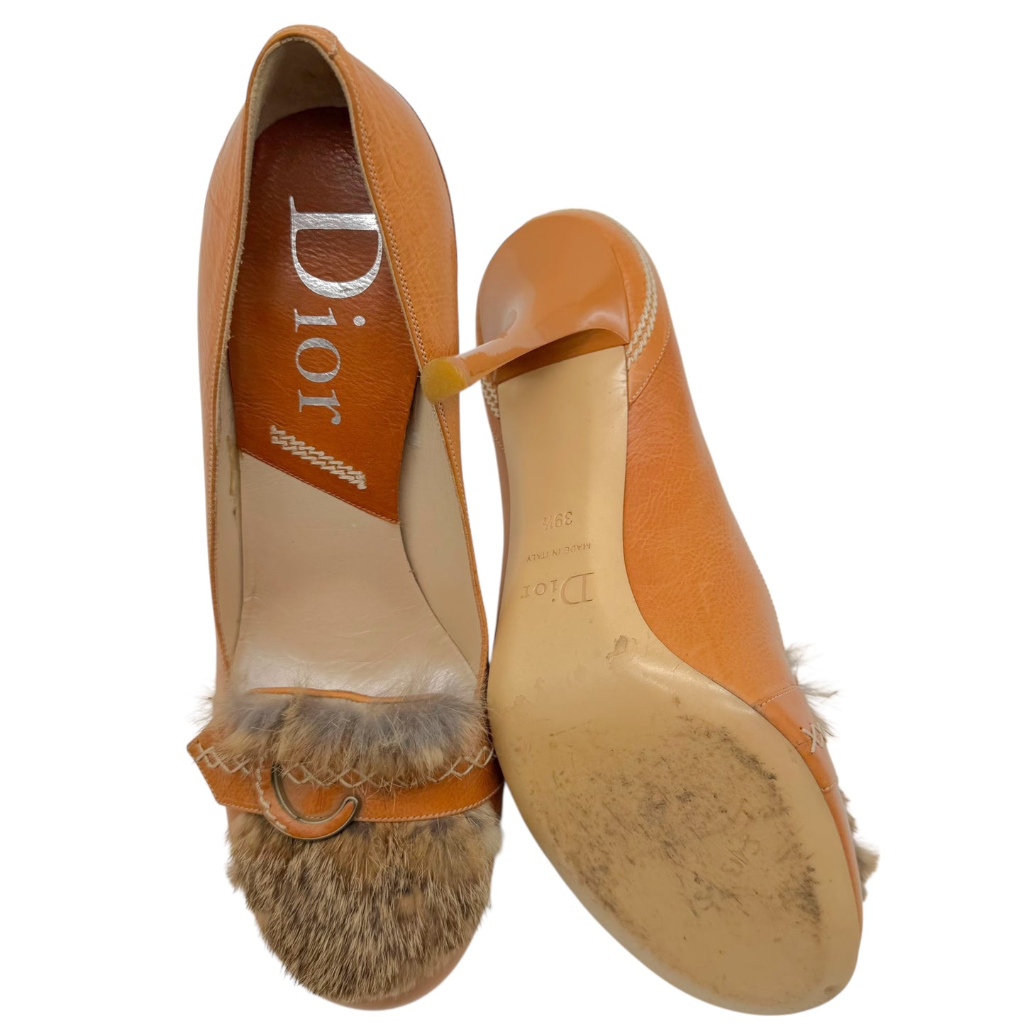 Christian Dior Tan Fur & Leather Loafer Pumps - Outfit Repeater