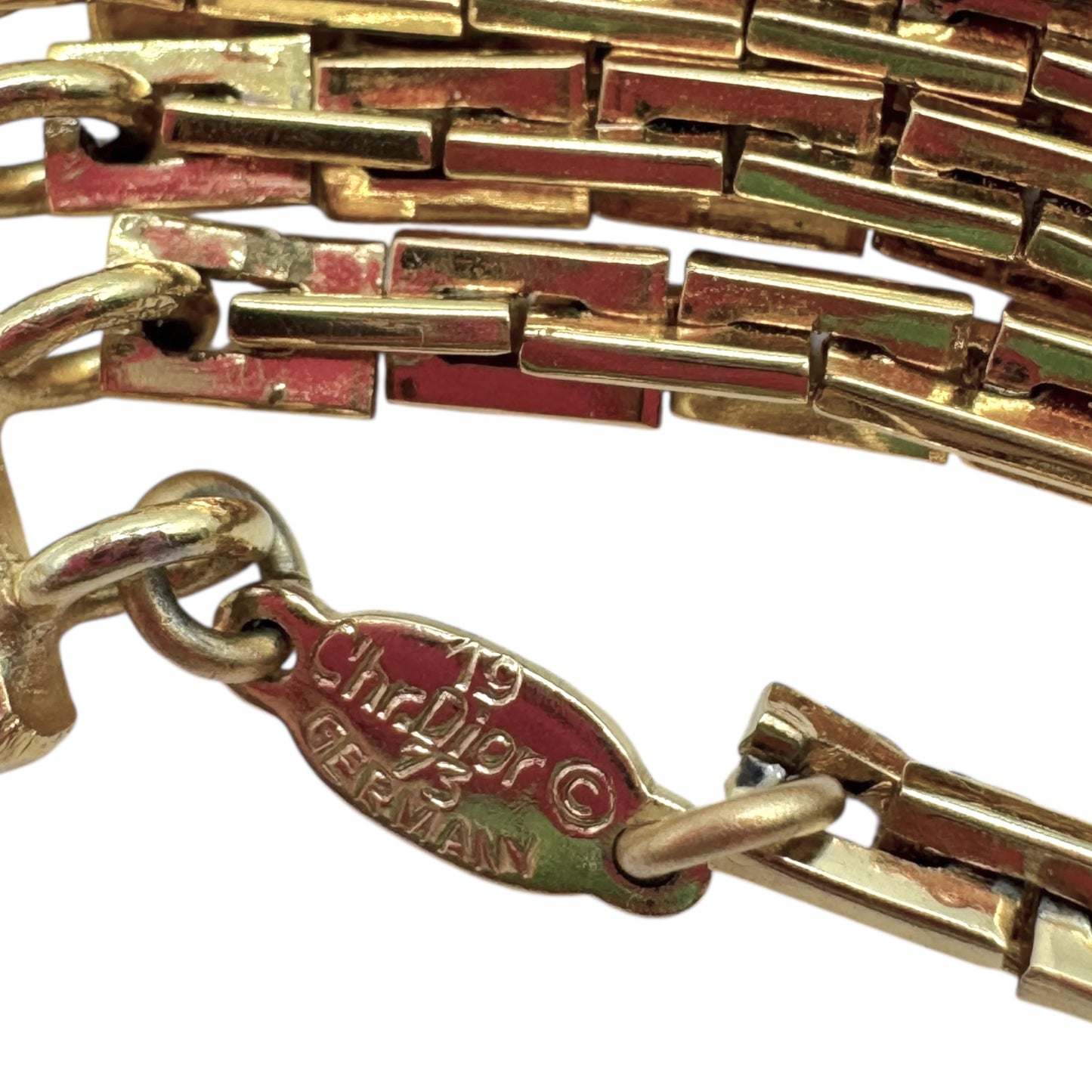 Christian Dior 80's Vintage 6-Strand Gold & Crystal Necklace