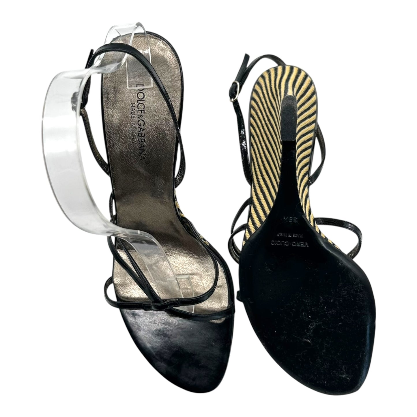 Dolce & Gabbana Striped Heel Wedge Sandals