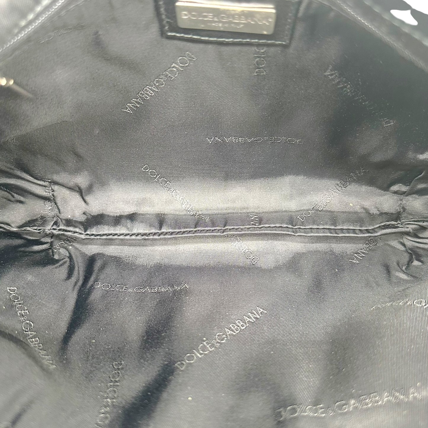 Dolce & Gabbana Black Leather Buckle & Rivet Embellished Shoulder Bag