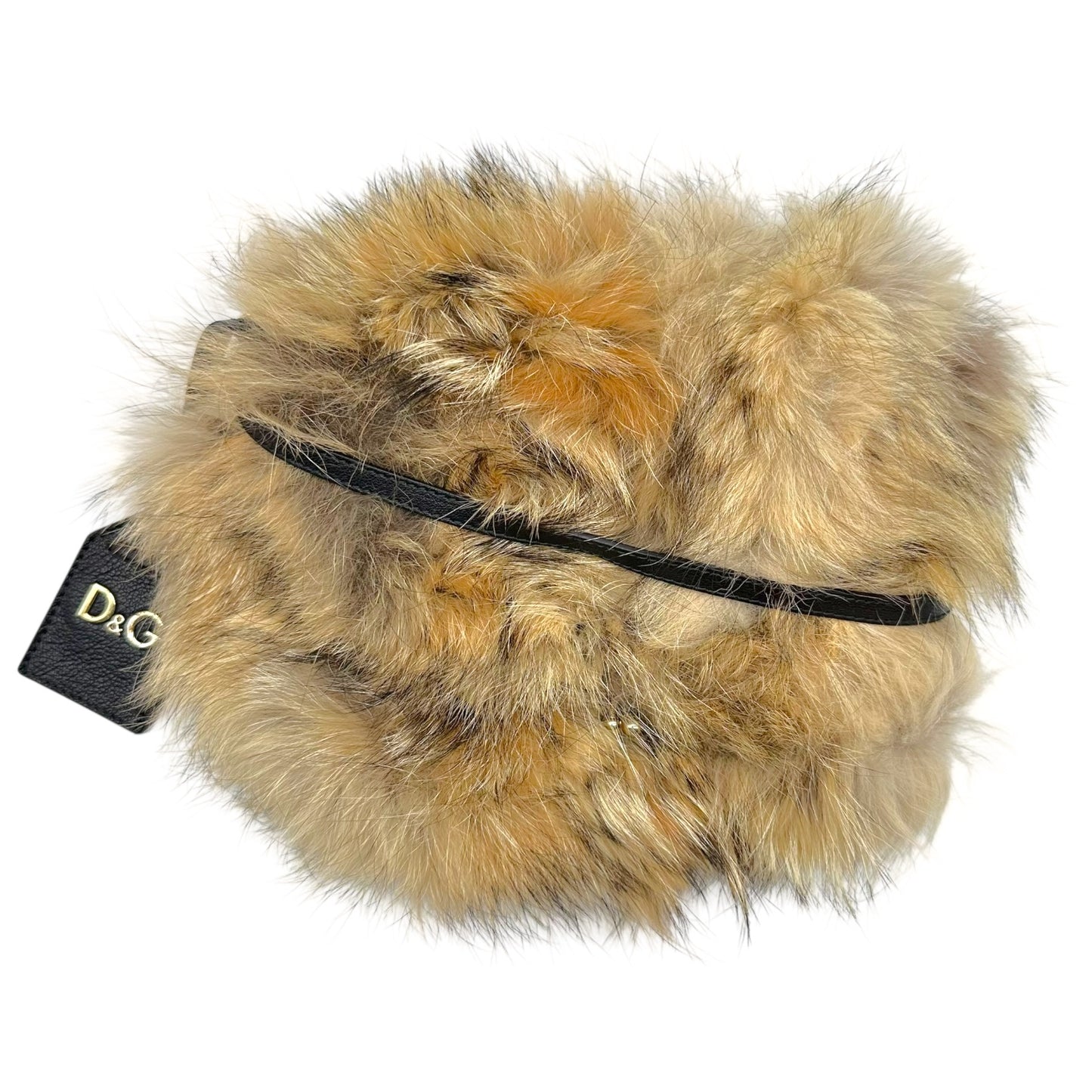 D&G Dolce & Gabbana Coyote Fur Kisslock Bag/ Clutch