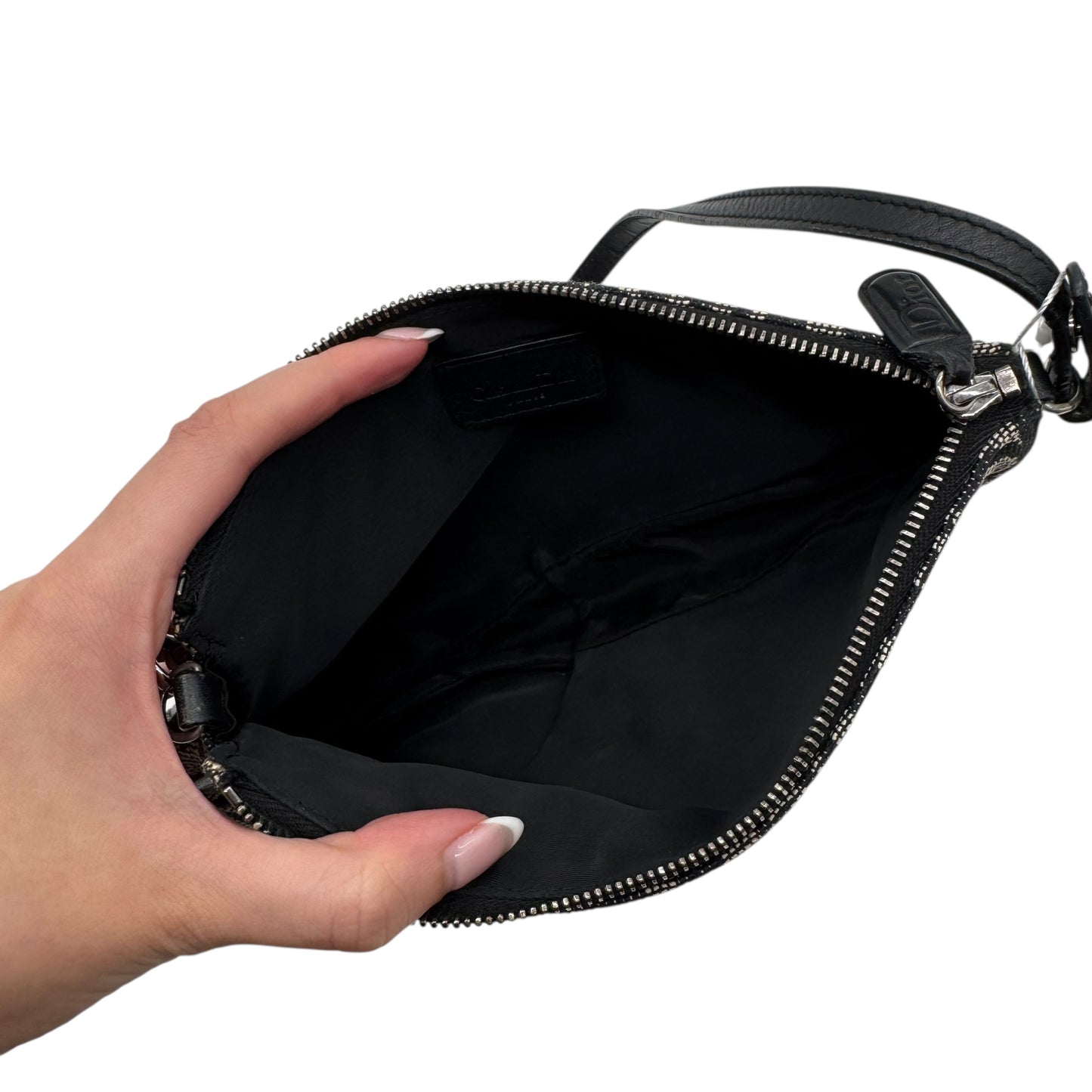 Christian Dior Navy Blue Trotter Monogram Mini Saddle Bag - Outfit Repeater