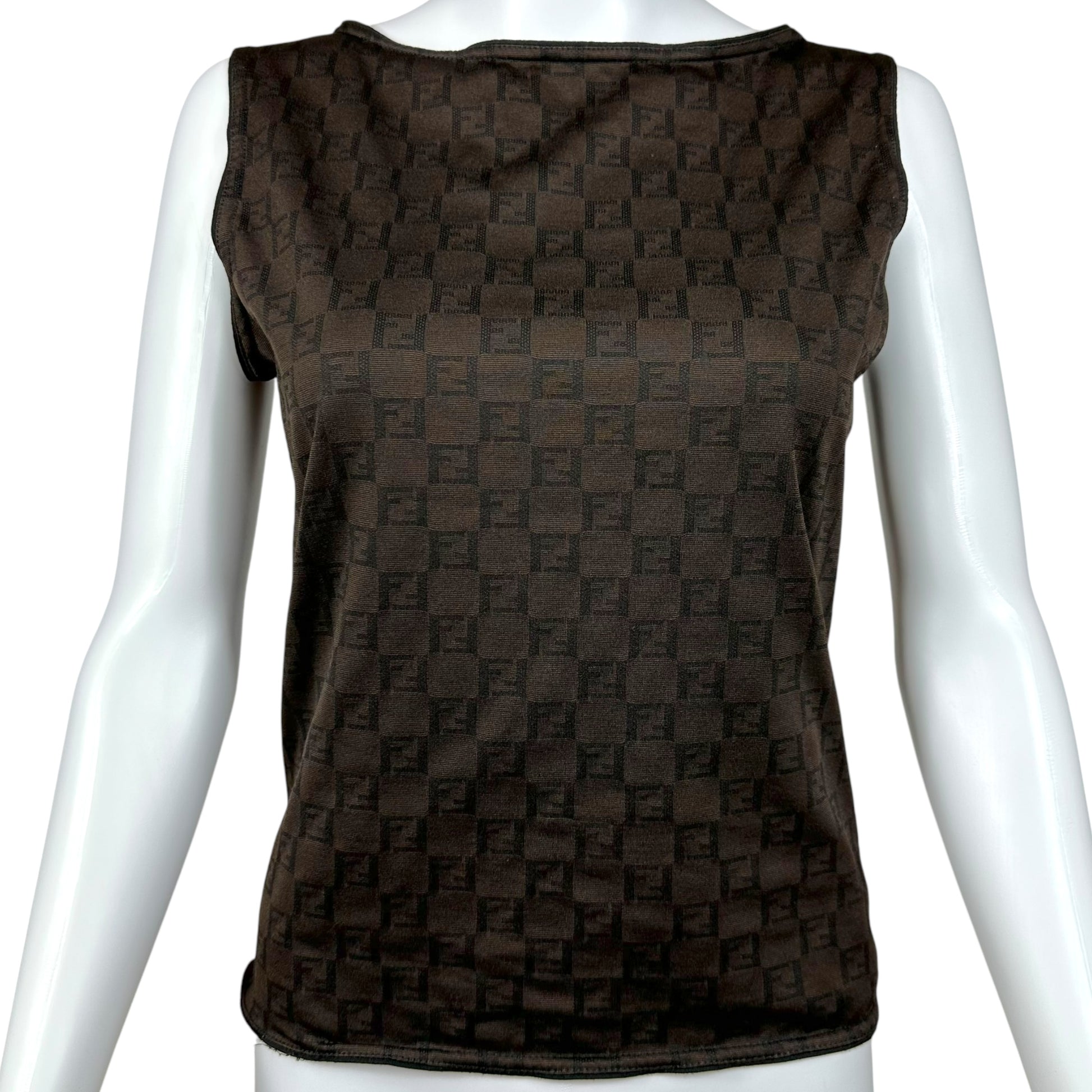 Fendi Brown Monogram Tank Top - Outfit Repeater