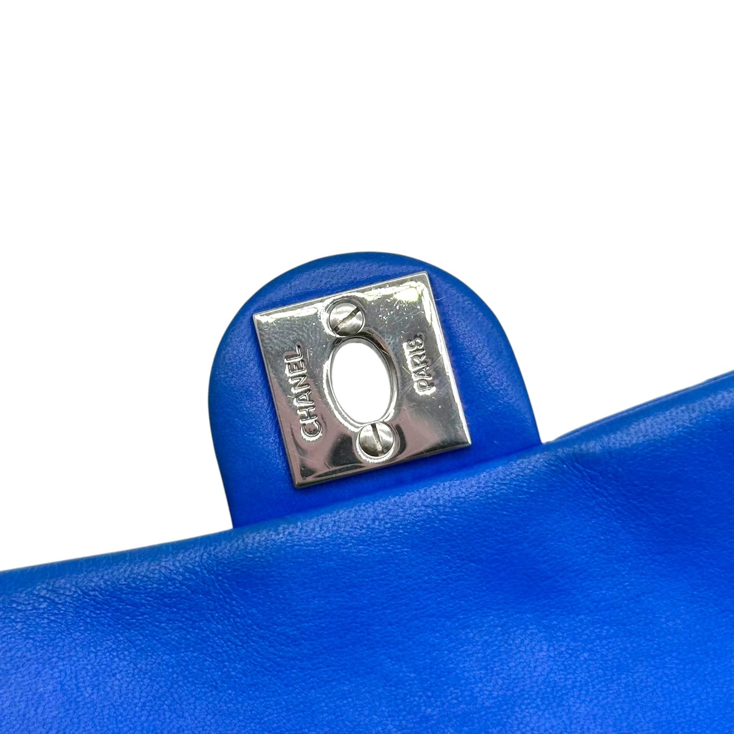 Chanel Cobalt Blue & Silver Matelasse Ladybug Charm Extra Mini Flap 2003-04