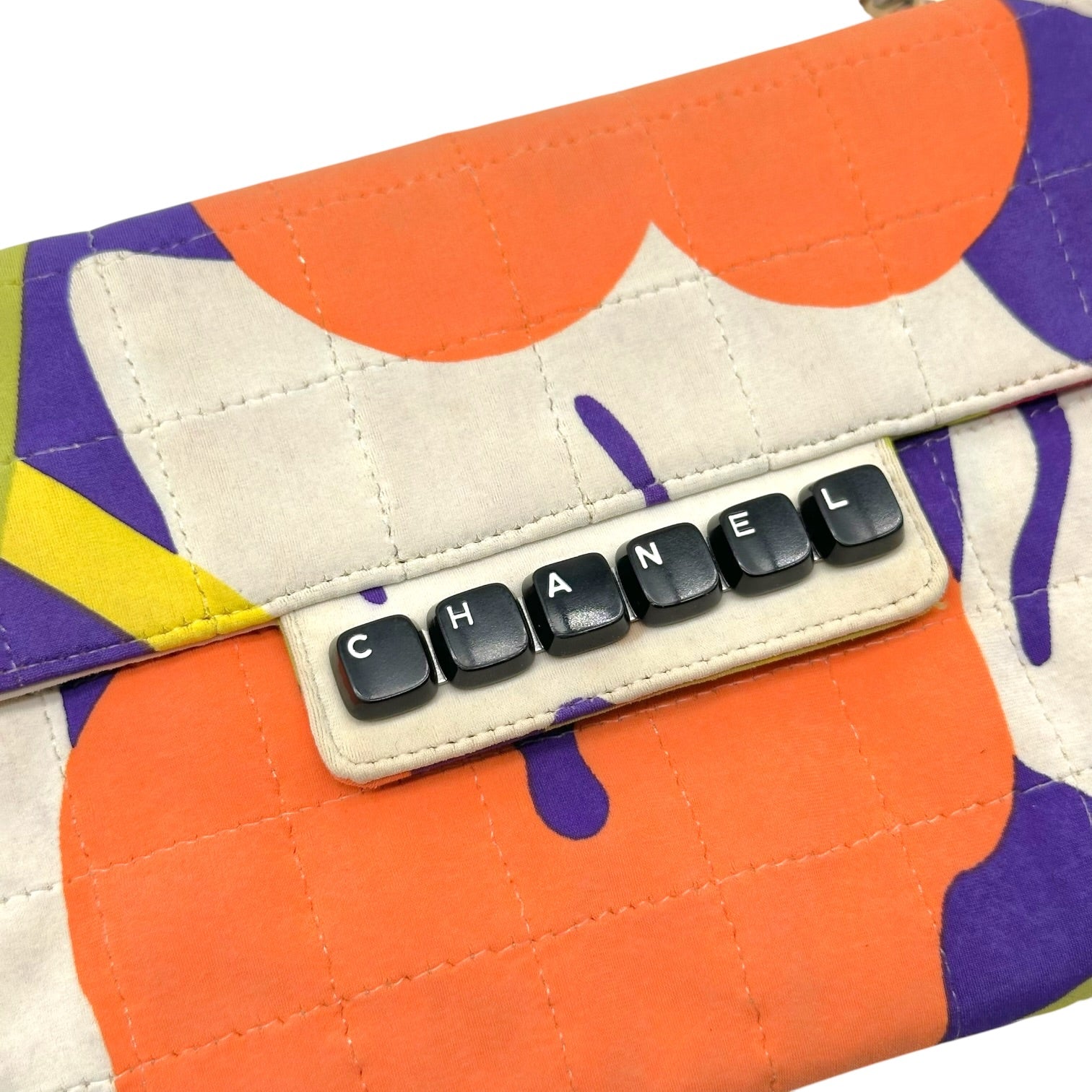 Chanel Floral Canvas Pochette Bag Multicolor Early 2000s