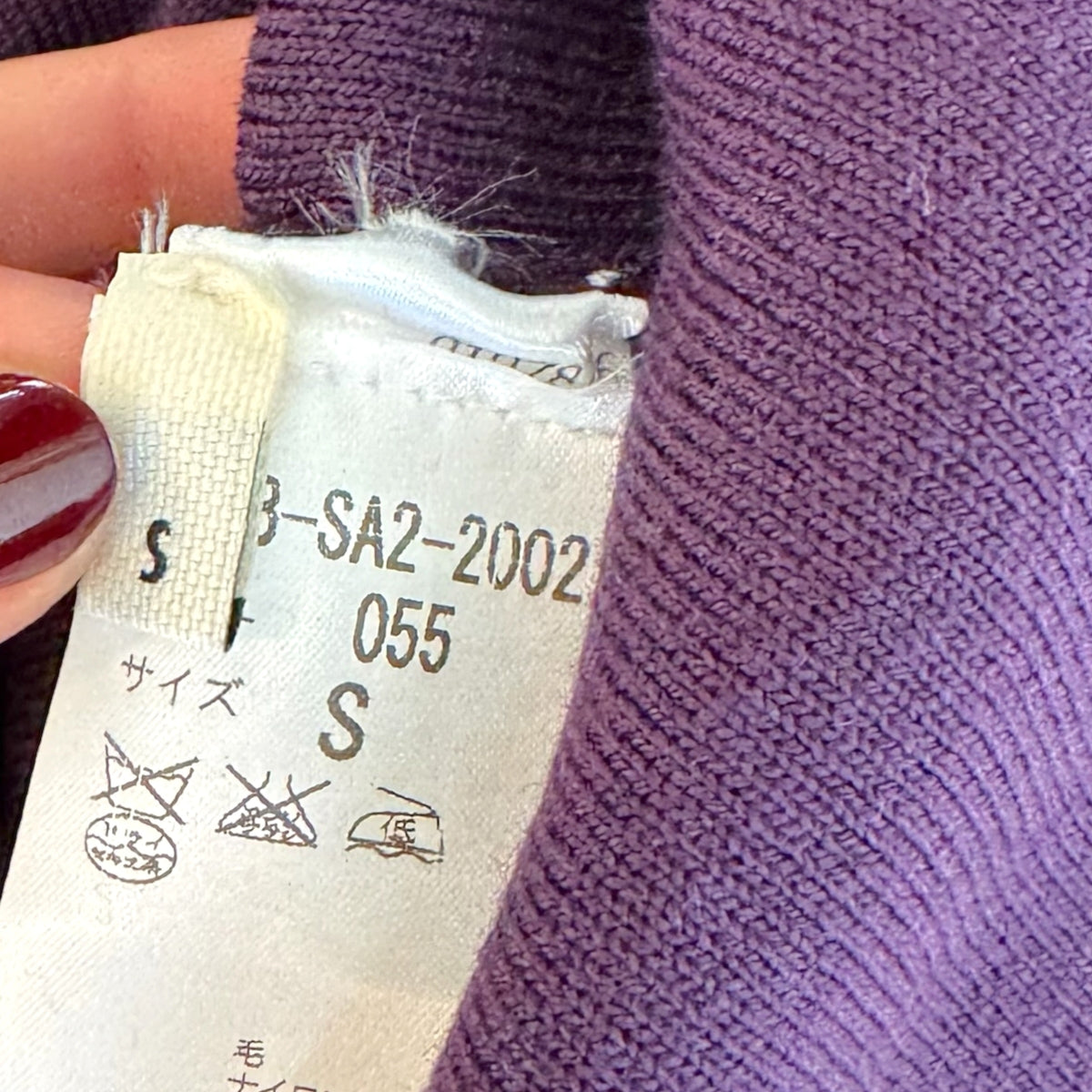 Jean Paul Gaultier Wool Knit Wrap Mini Dress Deep Purple