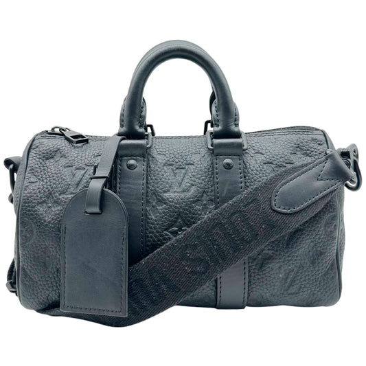 Louis Vuitton Black Leather Speedy Bandouliere 25 Bag