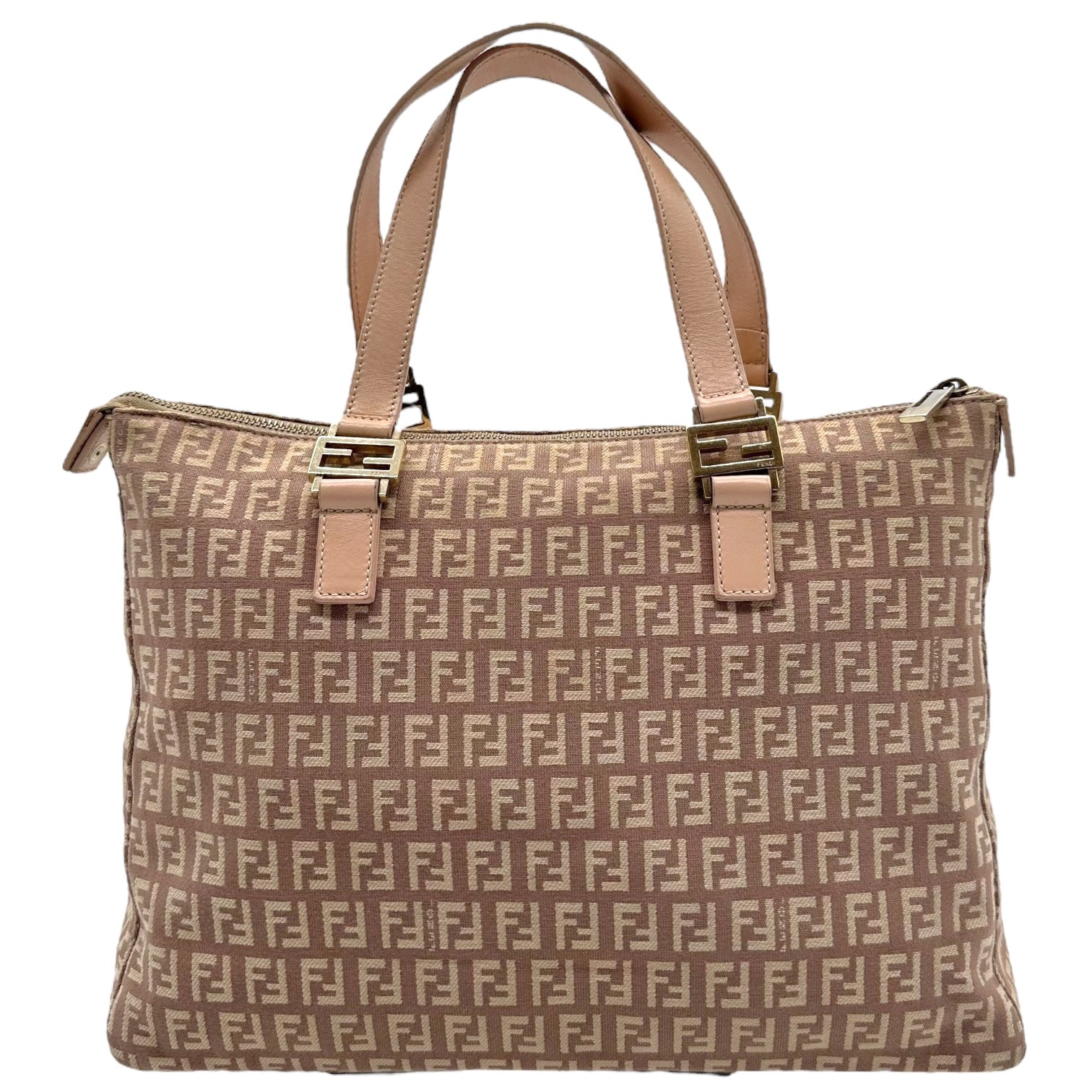 Fendi Pink Zucchino Monogram Top Handle Tote Bag - Outfit Repeater