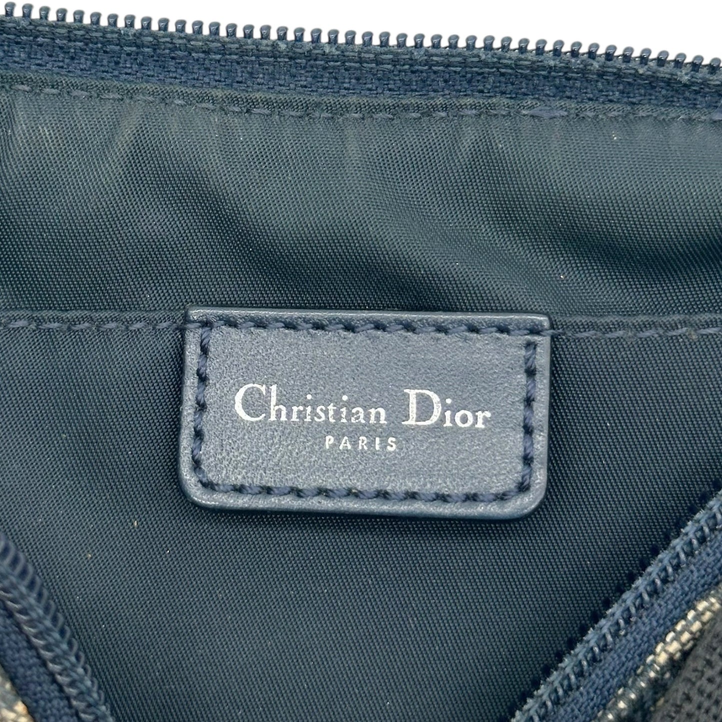 Christian Dior Navy Blue Trotter Monogram Shoulder Pochette Bag - Outfit Repeater